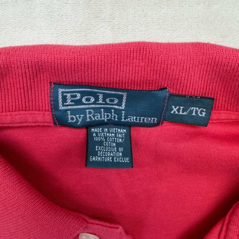 Polo Ralph Lauren Polo Shirt Mens XL Red Short Sleeve Blue Pony Embroidery